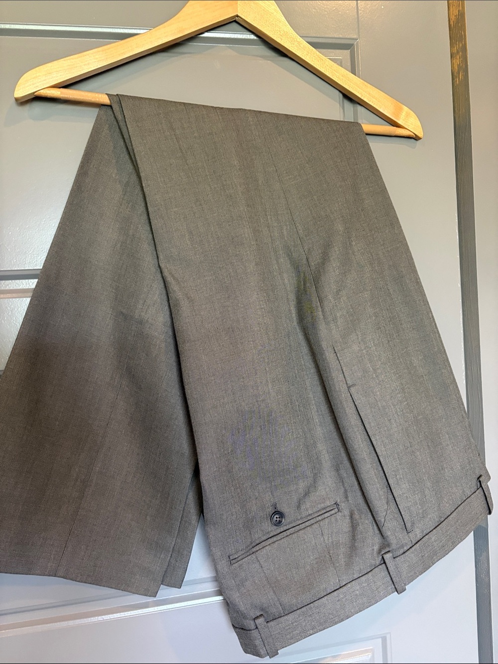 Perry Ellis Men’s Dark Brown Dress Pants with Navy Label